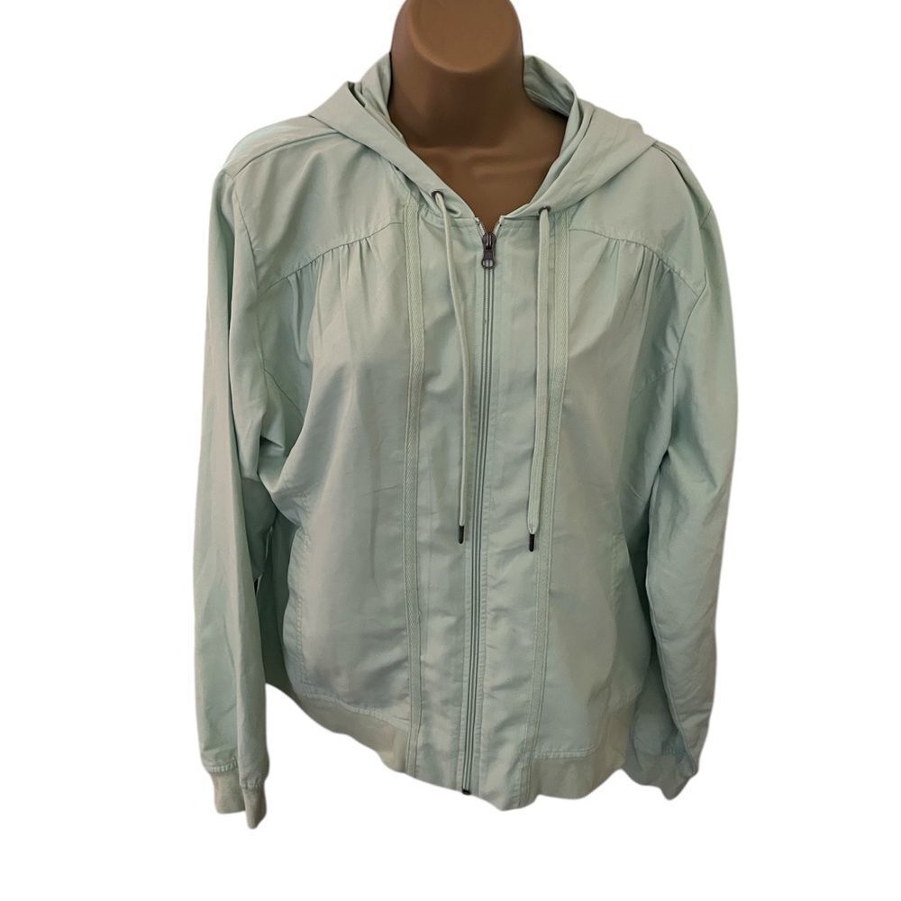New York Laundry Zip-Up Hoodie Lightweight Jacket Mint Green XL